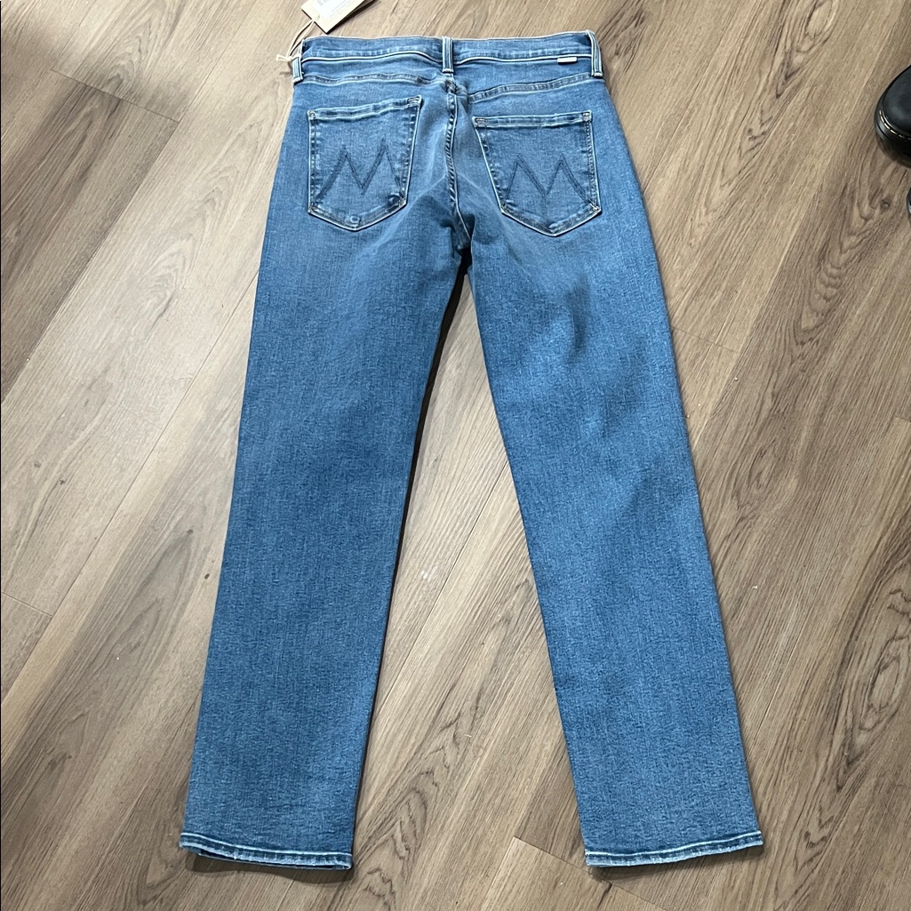 Mother Straight Leg Jeans In Classic Denim
